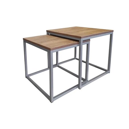 Stolik kawowy 2w1 CUBE orzech/srebrny