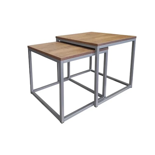 Stolik kawowy 2w1 CUBE orzech/srebrny