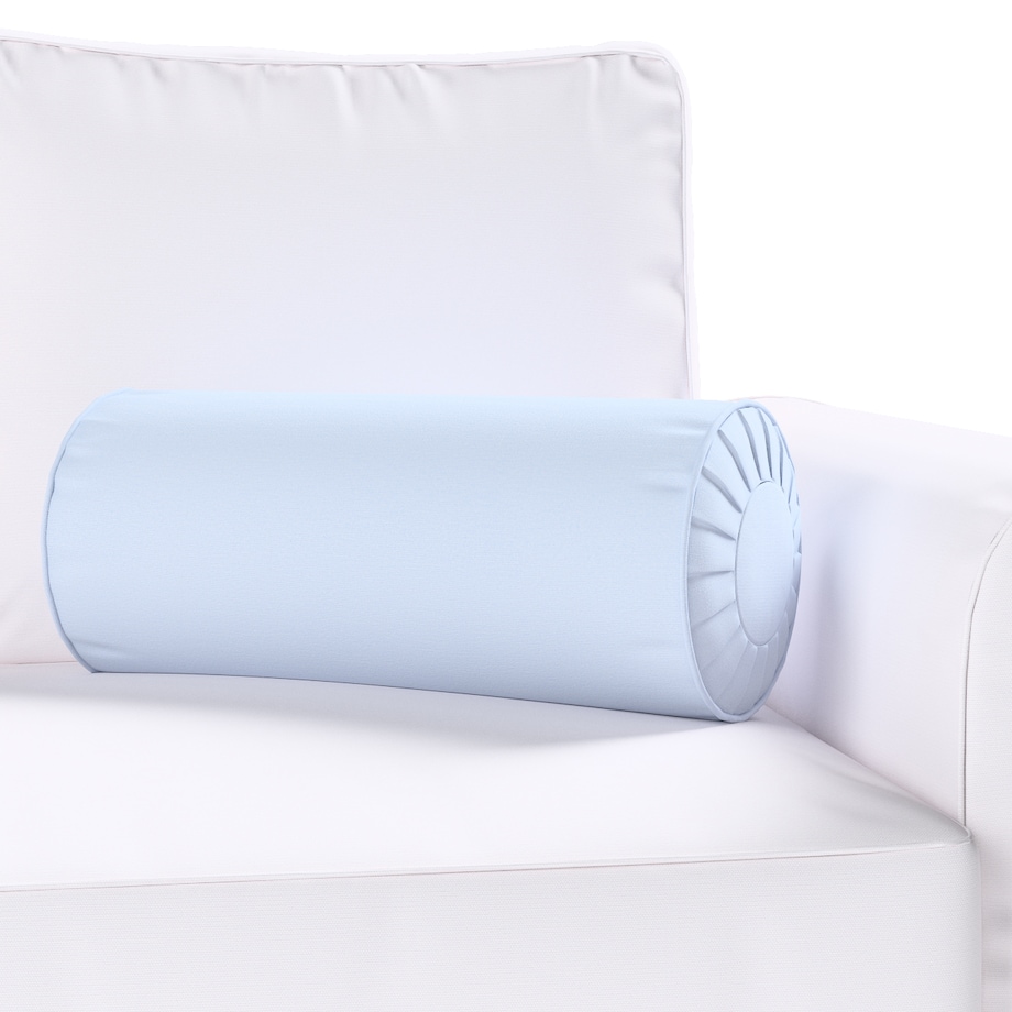 Poduszka wałek z zakładkami, pastelowy niebieski, Ø20 x 50 cm, Loneta