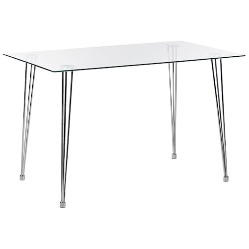 Stół do jadalni WINSTON Srebrny 120 cm 70 cm Szkło hartowane