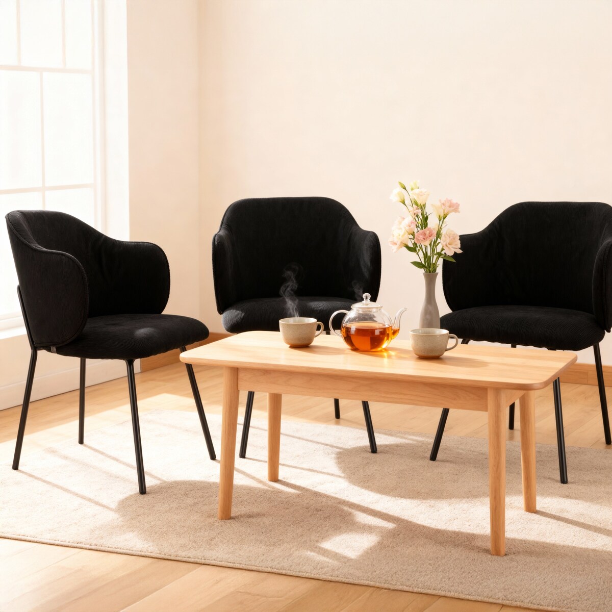 Krzesło z sztruksu tapicerowane DALIA welurowe JUMI