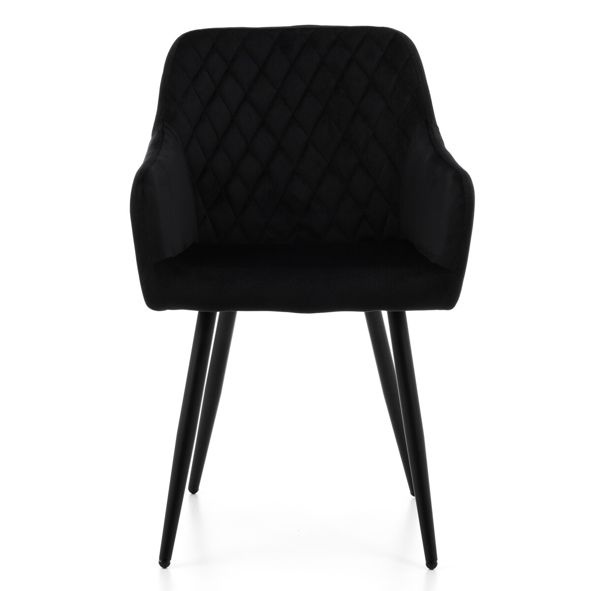 Krzesło tapicerowane TODI welur do salonu jadalni pikowane czarne
