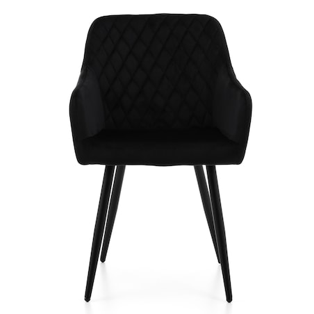 Krzesło tapicerowane TODI welur do salonu jadalni pikowane czarne