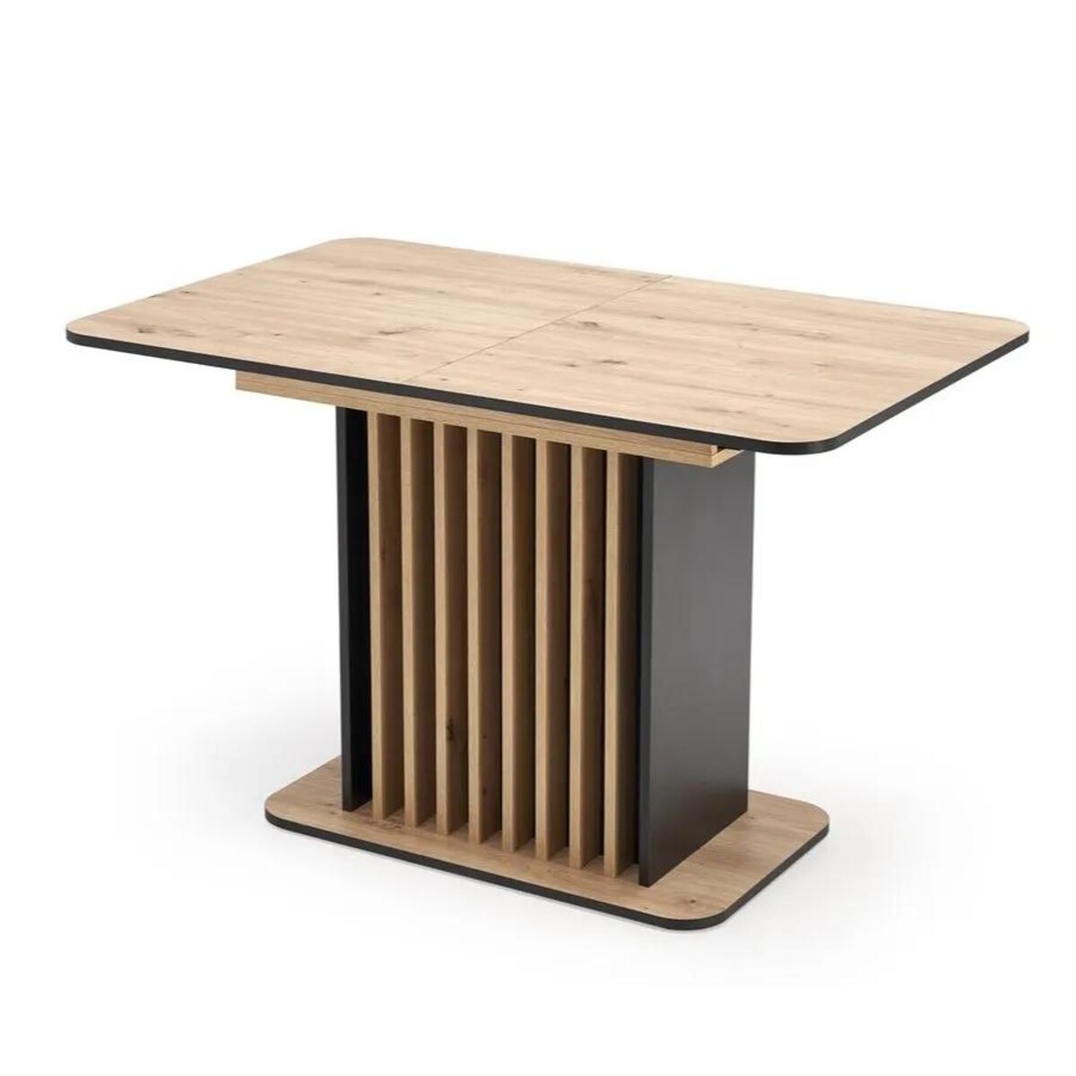 Stół rozkładany WILSON 120(158)x77 dąb artisan/czarny