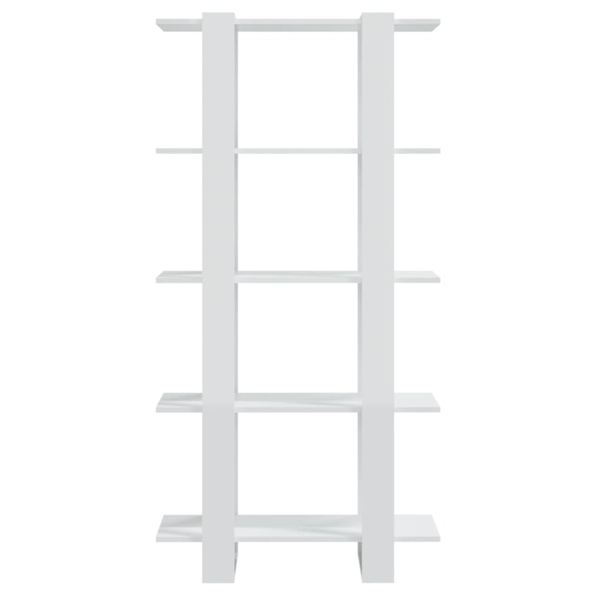 vidaXL Regał na książki/przegroda, wysoki połysk, biały, 80x30x160 cm