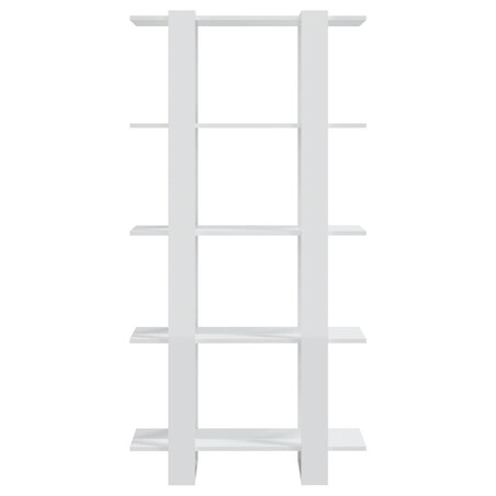 vidaXL Regał na książki/przegroda, wysoki połysk, biały, 80x30x160 cm