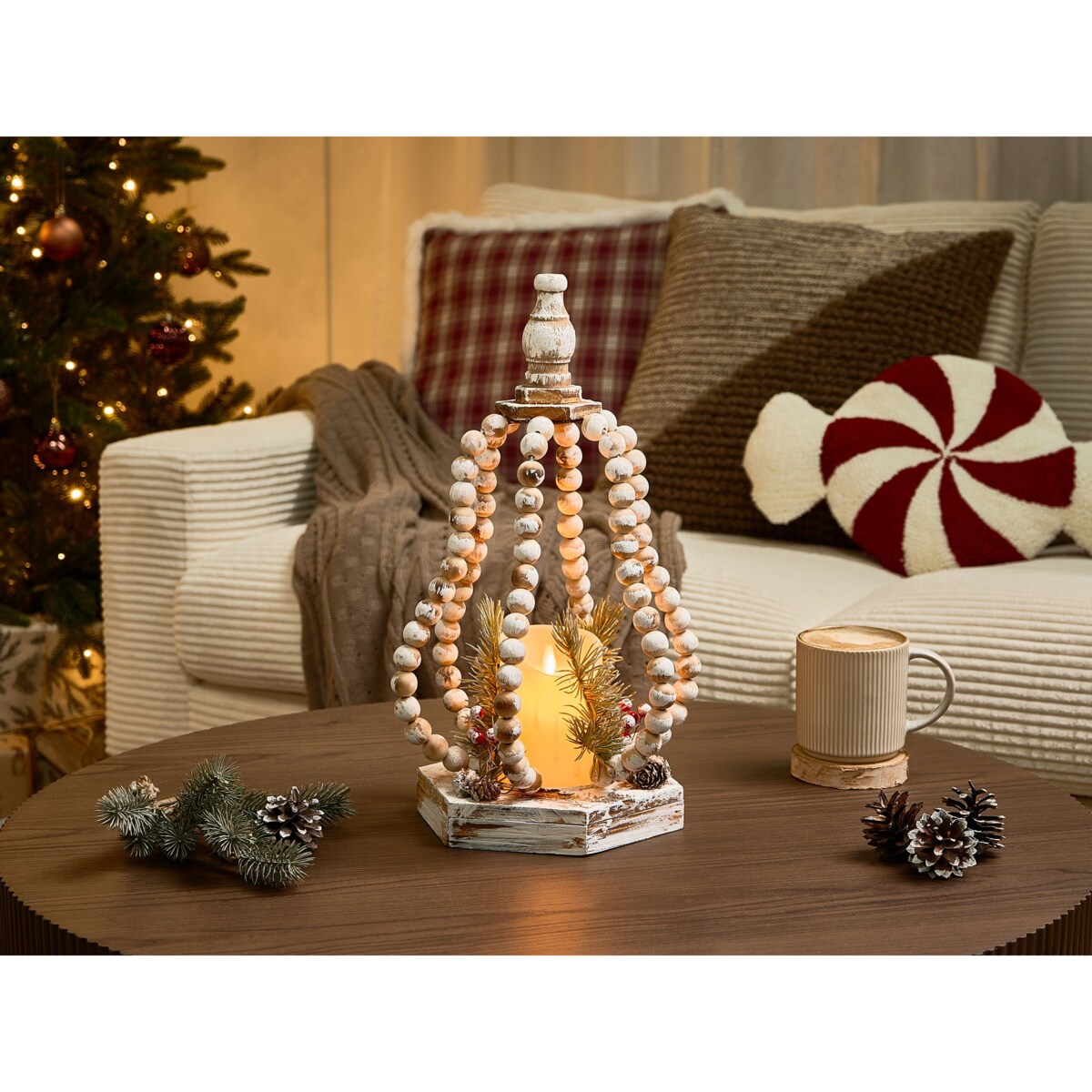 Dekoracja świąteczna LED PETRUMA 40 cm Jasnobrązowy