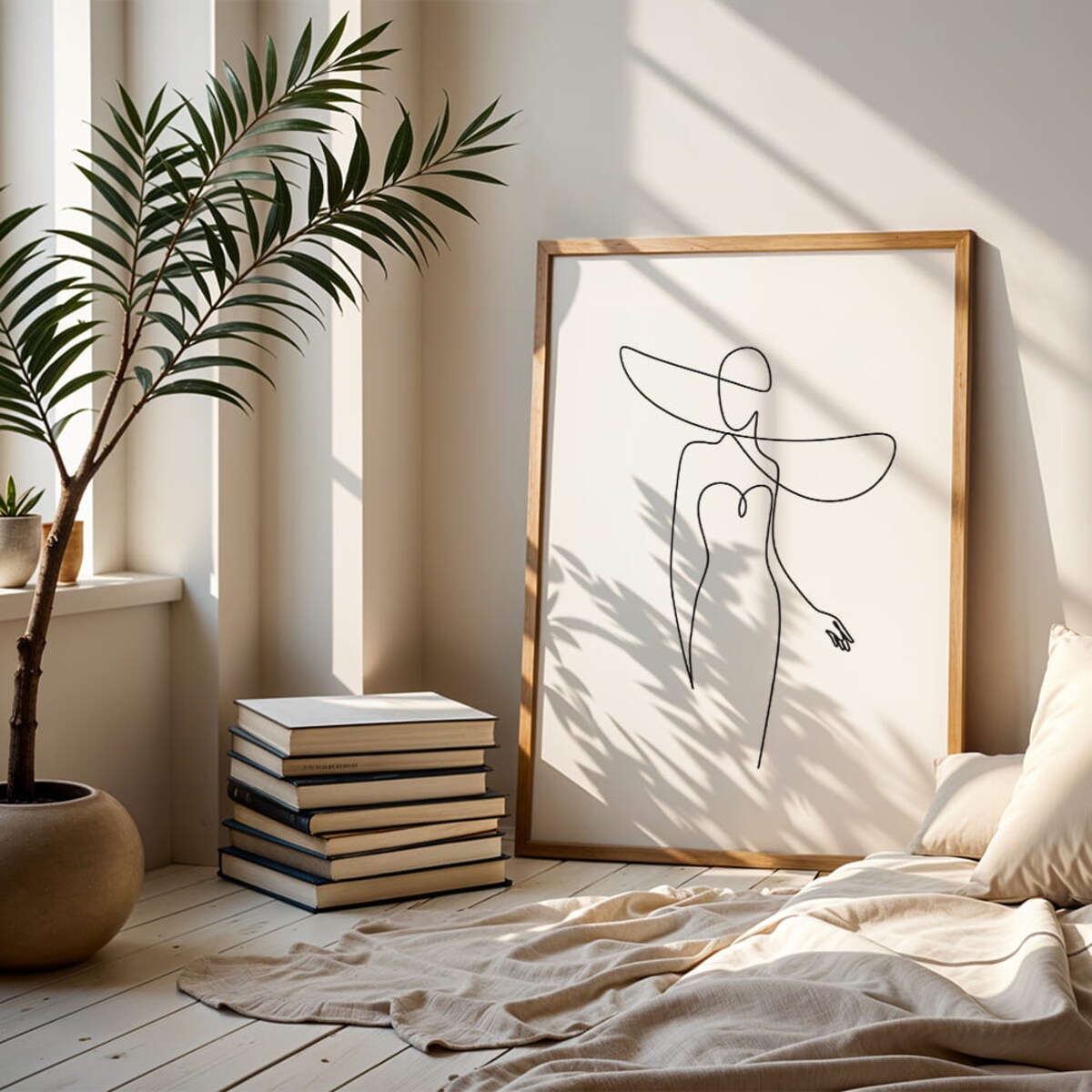 plakat line art woman in dress 4 21x30 cm