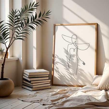 plakat line art woman in dress 4 21x30 cm