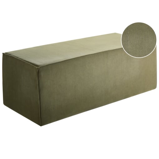 Puf sztruksowy ciemnozielony VINITA