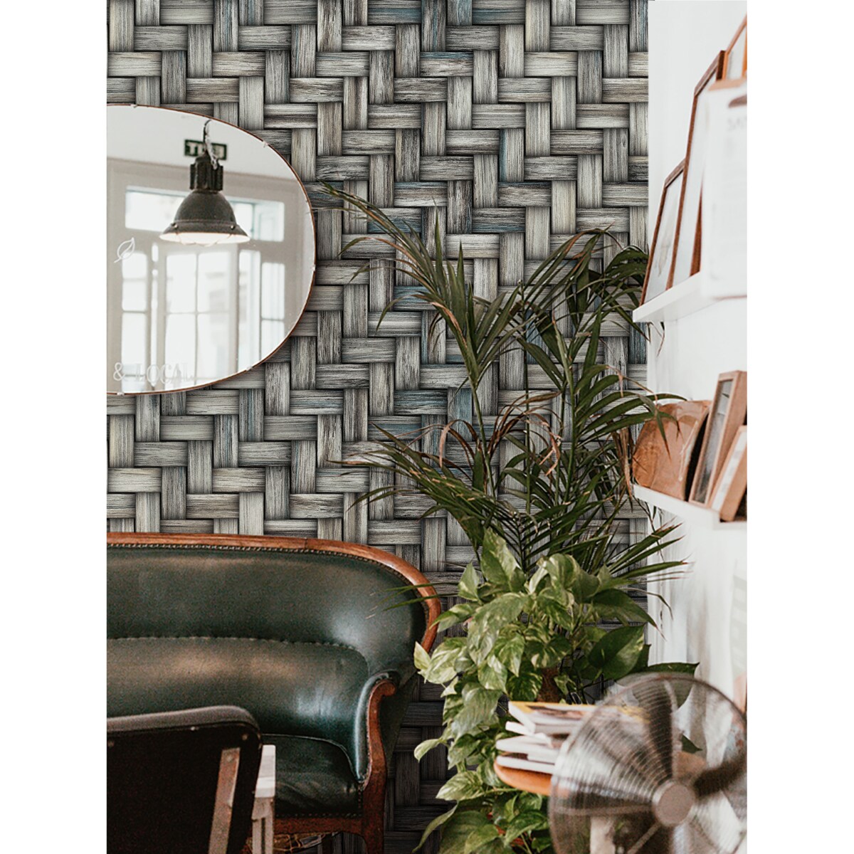 Tapeta Szara jodełka, 416x254cm