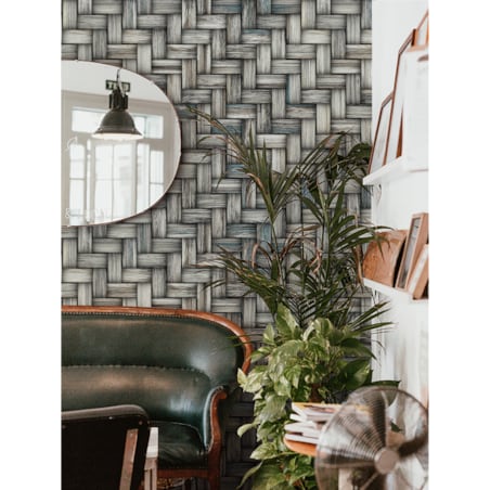 Tapeta Szara jodełka, 416x254cm