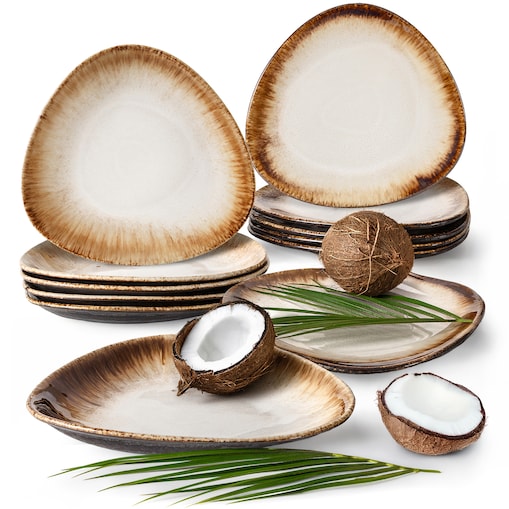 Konsimo PRIMA Zestaw obiadowy pasta 6os. (12 el.), jasnobeżowy