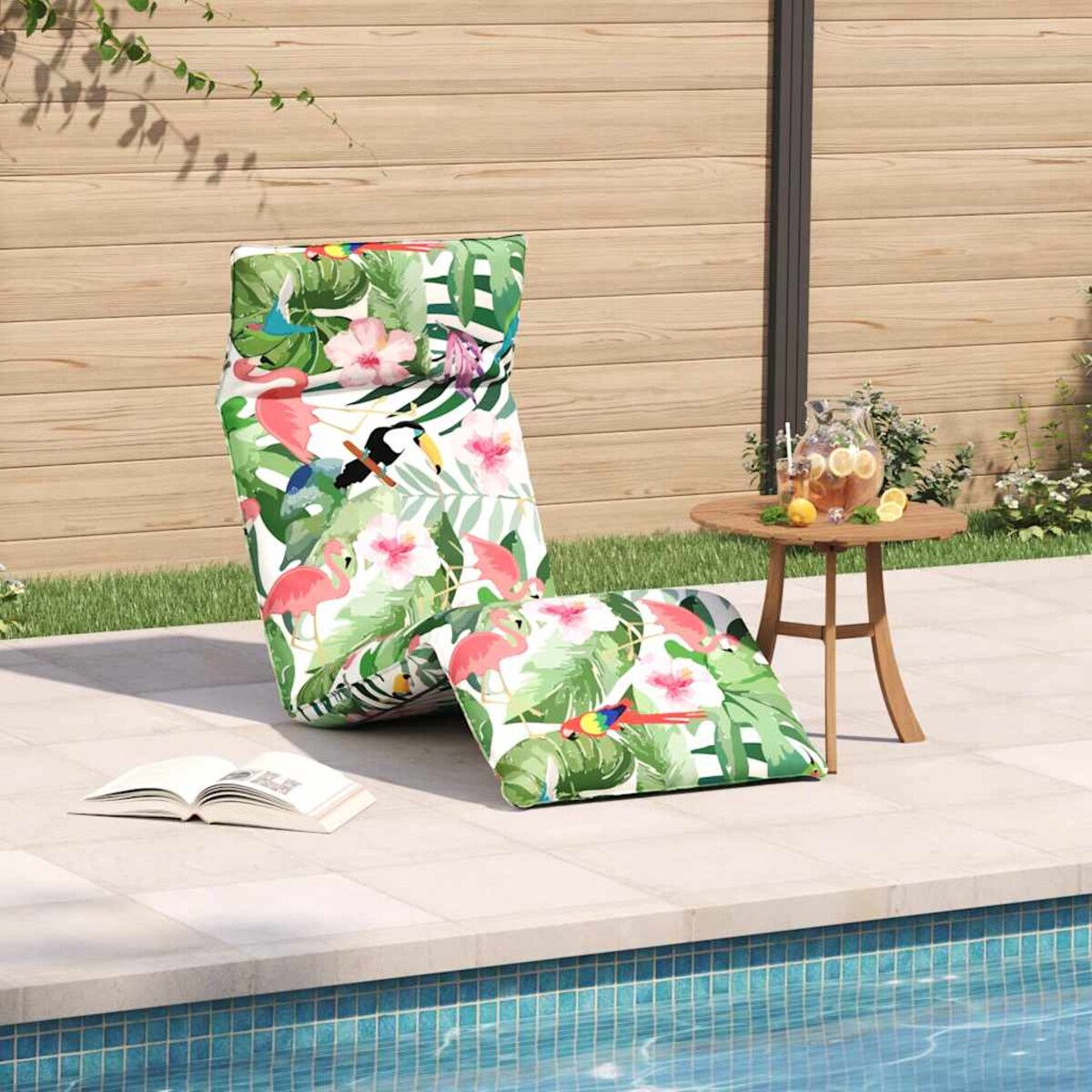 vidaXL Leżak składany wielokolorowy 175x54x8,5 cm Tkanina Oxford