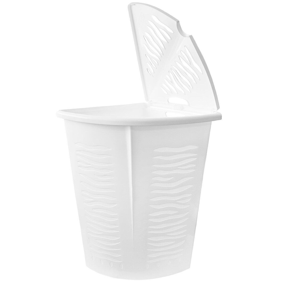 Kosz Na Panie Bieliznę Ubrania Do Łazienki Narożny Plastikowy Biały 45 L