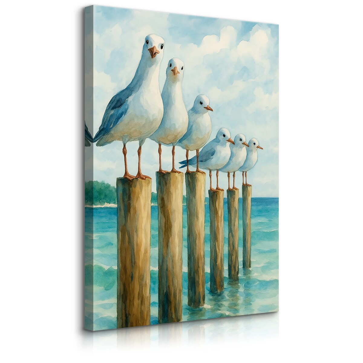 Obraz Na Płótnie Malowane Mewy 20x30cm