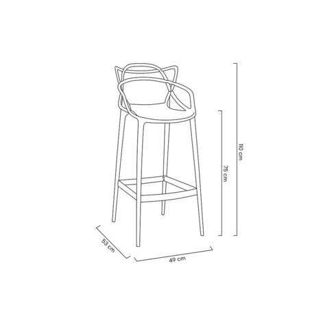 Krzesło barowe Hilo Premium BS-936B.75.BLACK czarne, King Home