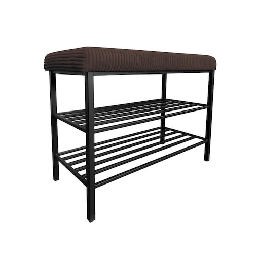 Stojak na buty z siedziskiem GAJA POSO-6 czarny/brązowy