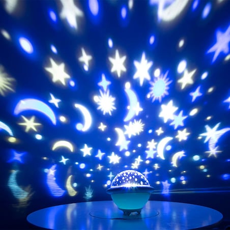 Lampka nocna dla dzieci projektor nieba i gwiazd UFO różowa