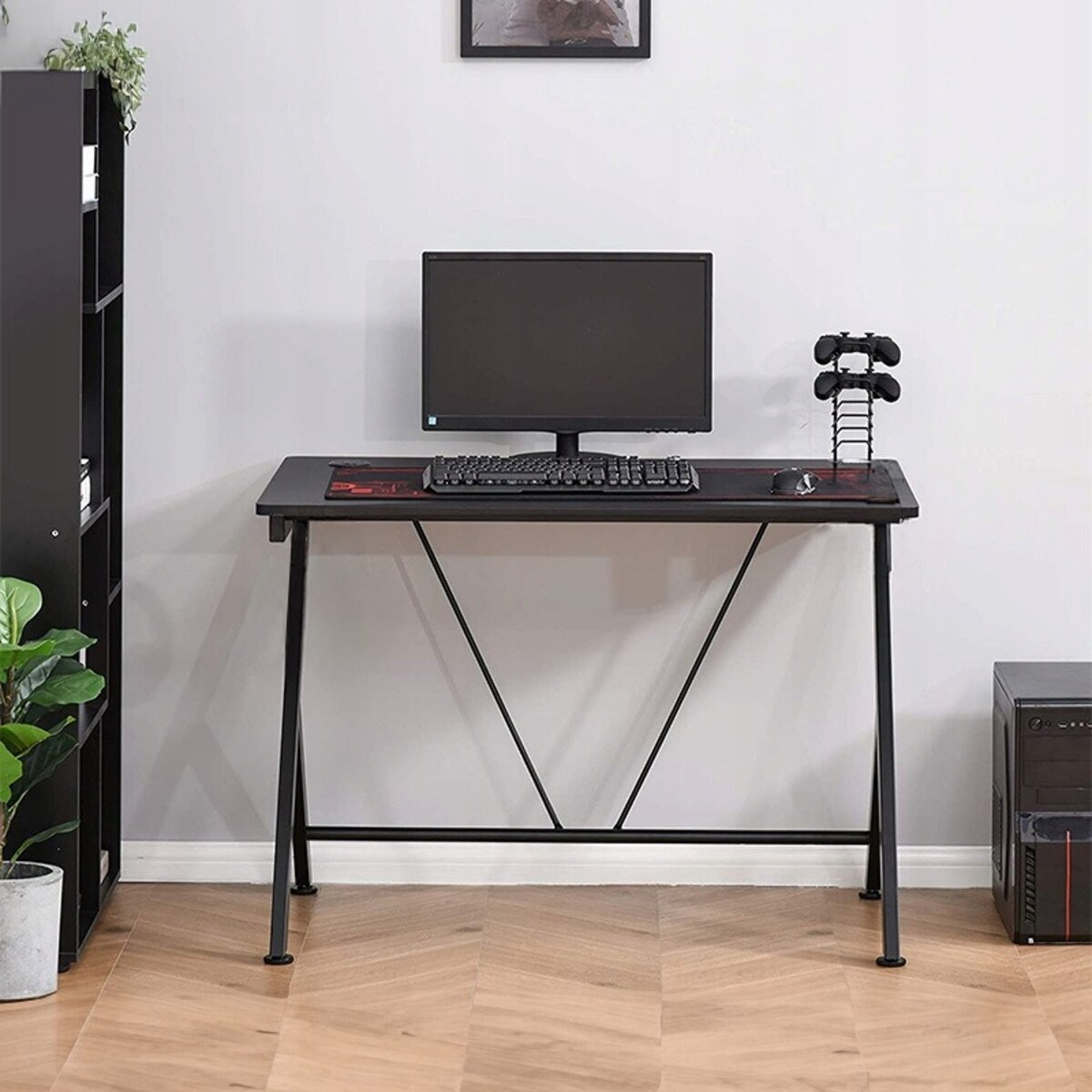 Biurko stolik gamingowe komputerowe loft nowoczesne czarne carbon 100 cm