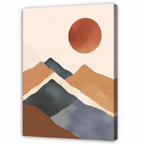 Obraz Do Sypialni Salonu Na Płótnie Abstrakcja Pejzaż Beżowy 70x100