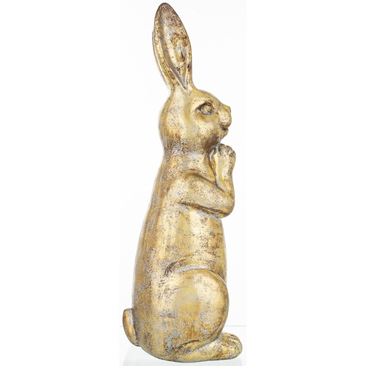 Dekoracja - zatroskany królik 49x16x16 cm złoty