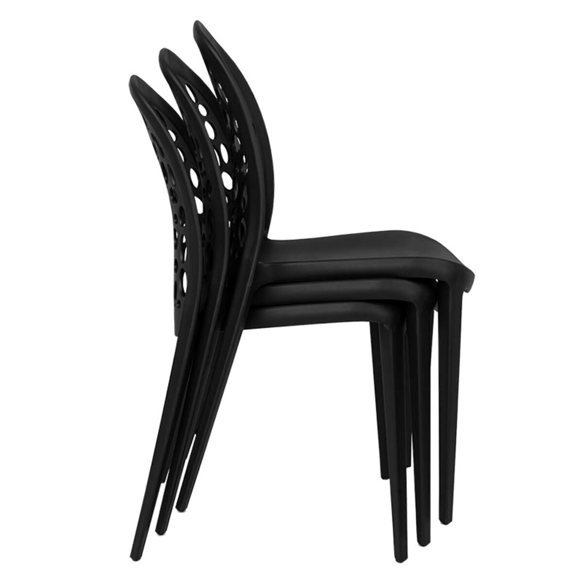 Krzesło plastikowe czarne nowoczesne do salonu ogrodu na balkon