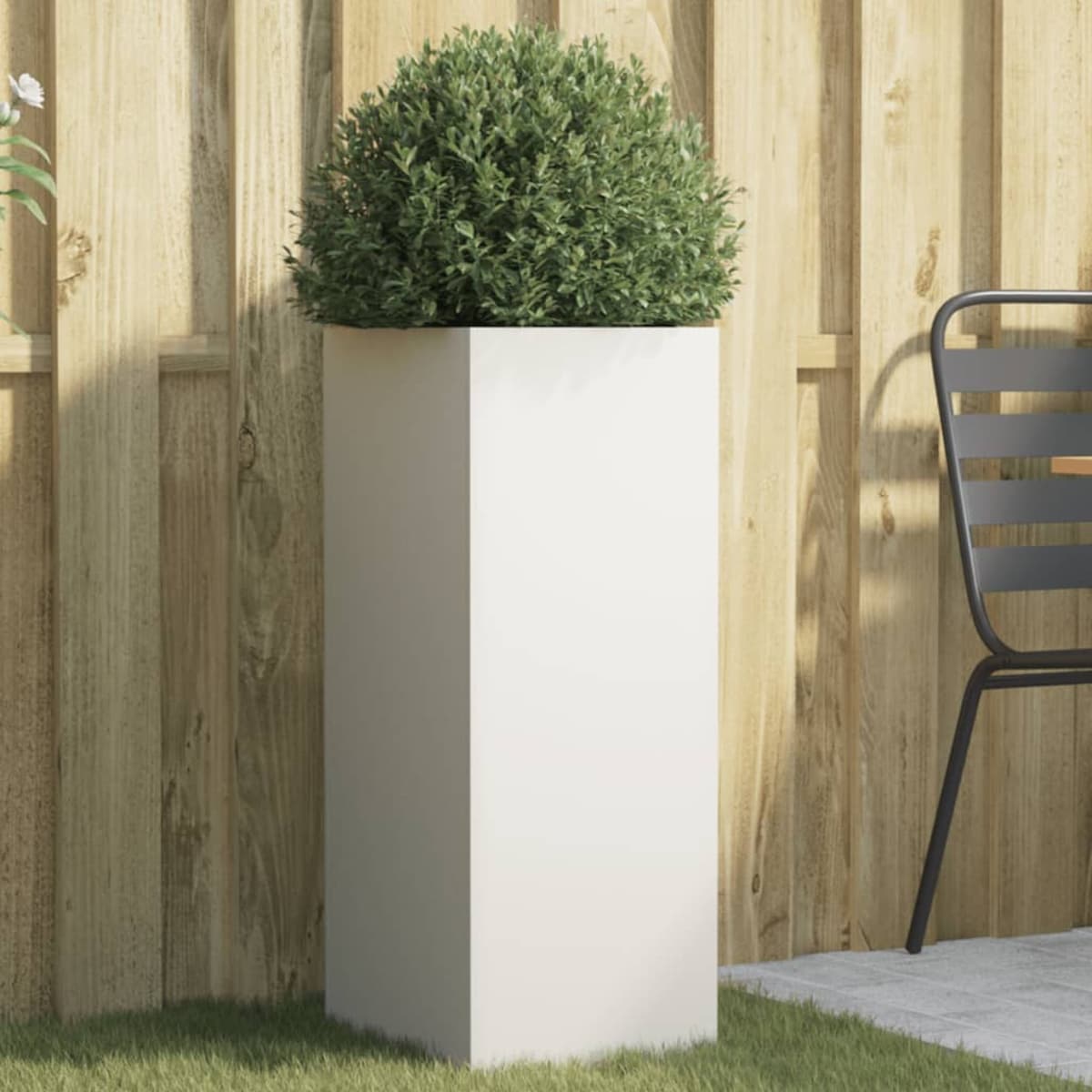 vidaXL Donica, biała, 32x29x75 cm, stal