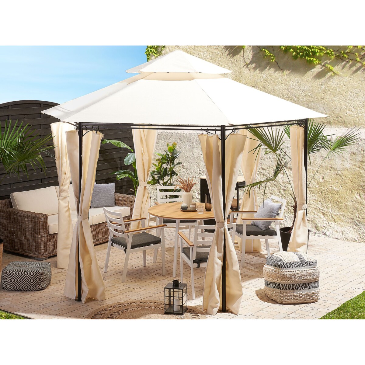 Pawilon ogrodowy PORTEL Metal 350 cm 350 cm Beżowy