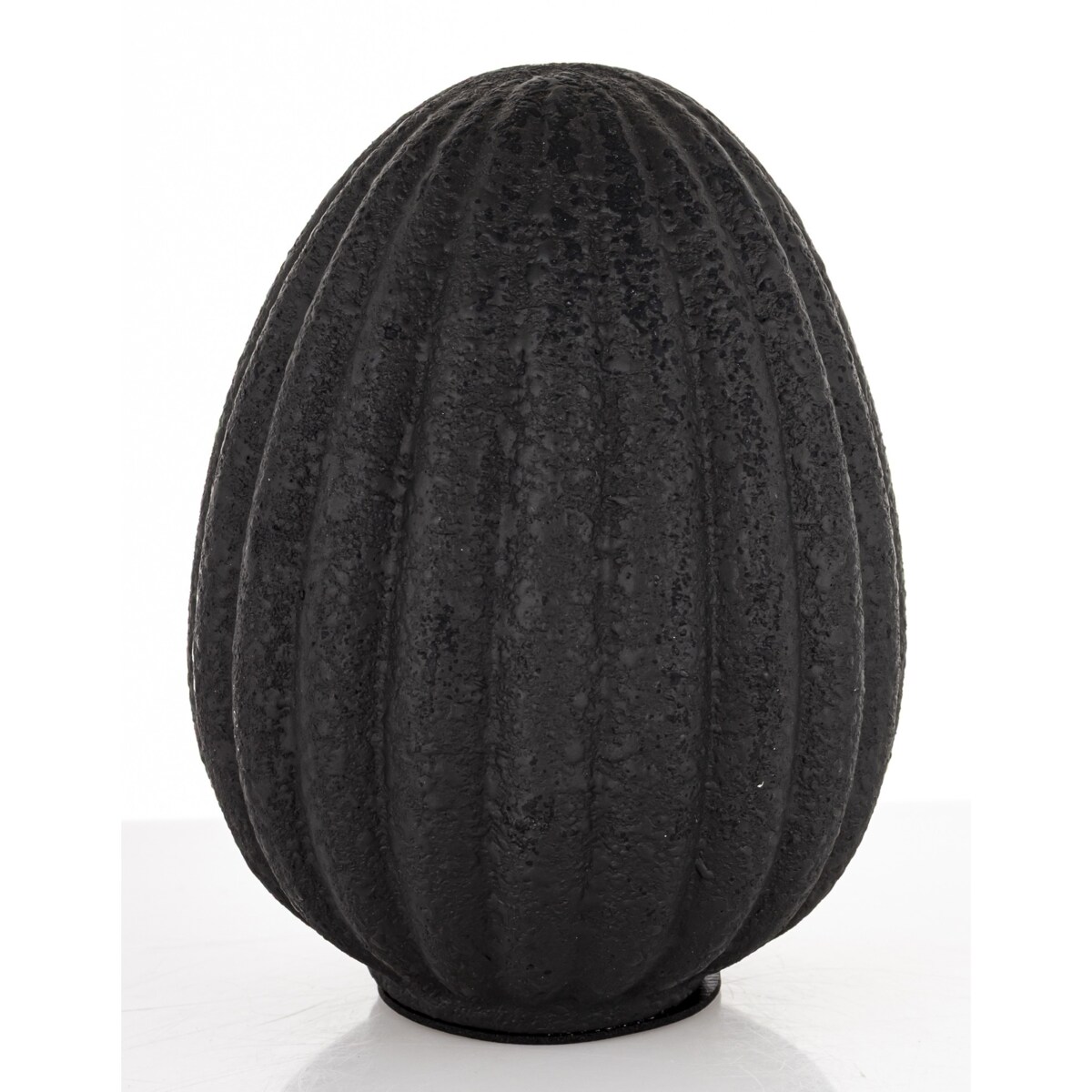 Dekoracja - czarne jajko 15,5x11,5x11,5 cm ceramiczne BLAKIE