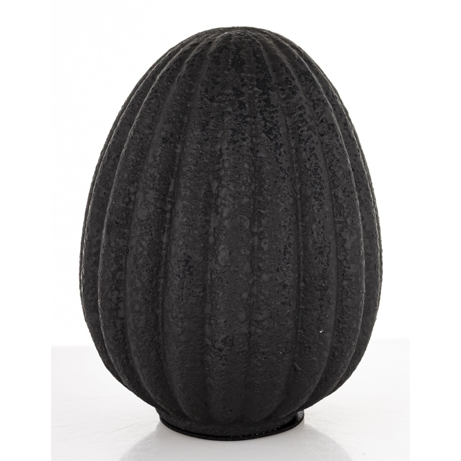 Dekoracja - czarne jajko 15,5x11,5x11,5 cm ceramiczne BLAKIE