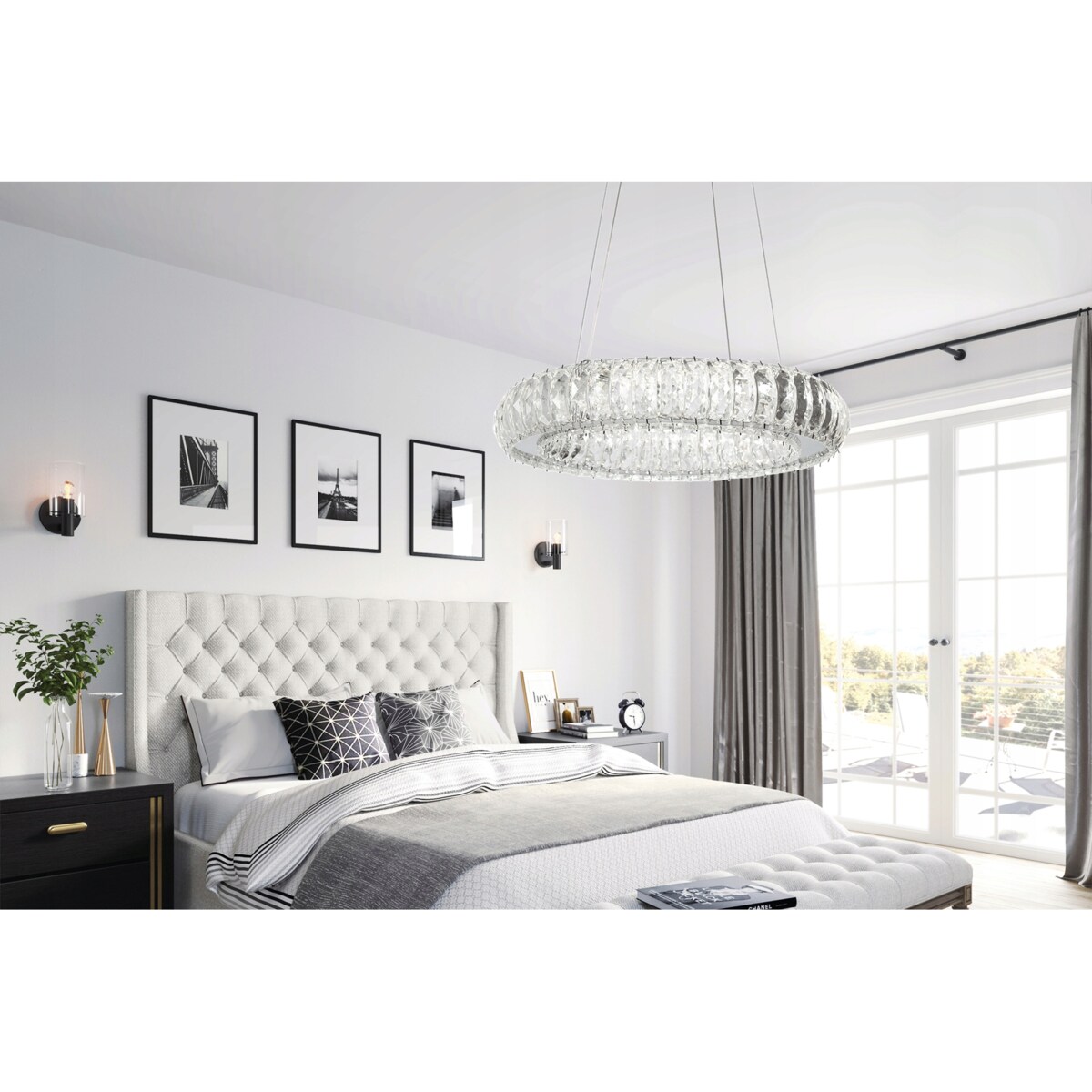 Lampa Kryształowa Sufitowa Plafon Chrom Led Pilot