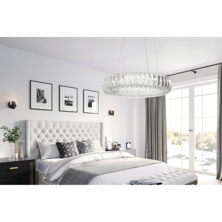 Lampa Kryształowa Sufitowa Plafon Chrom Led Pilot