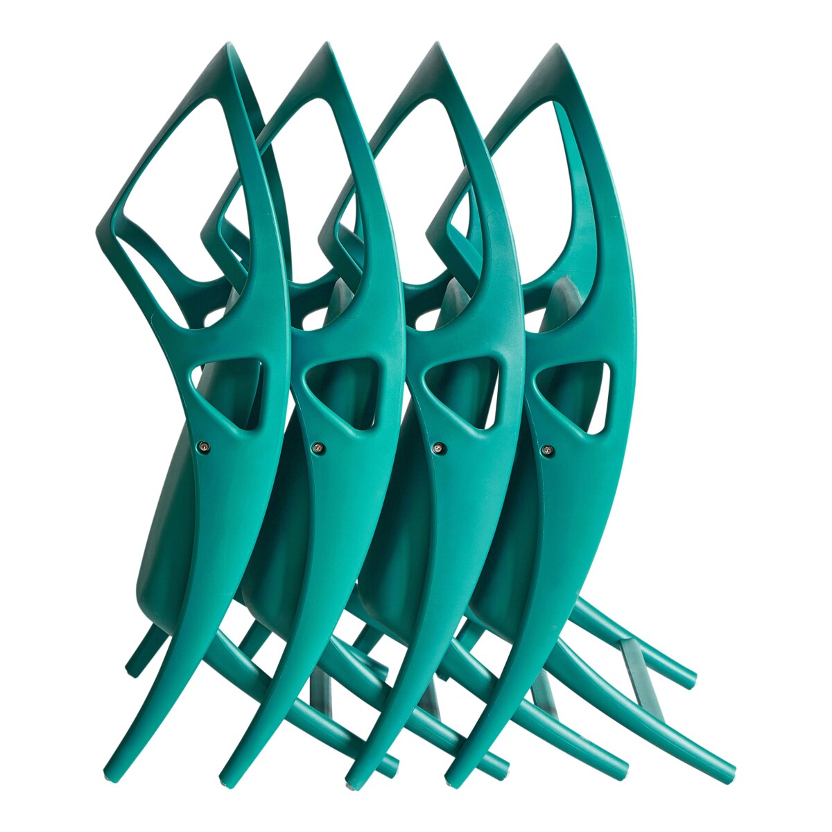 Zestaw 4 krzeseł ogrodowych Składane NEMI Lazurowy