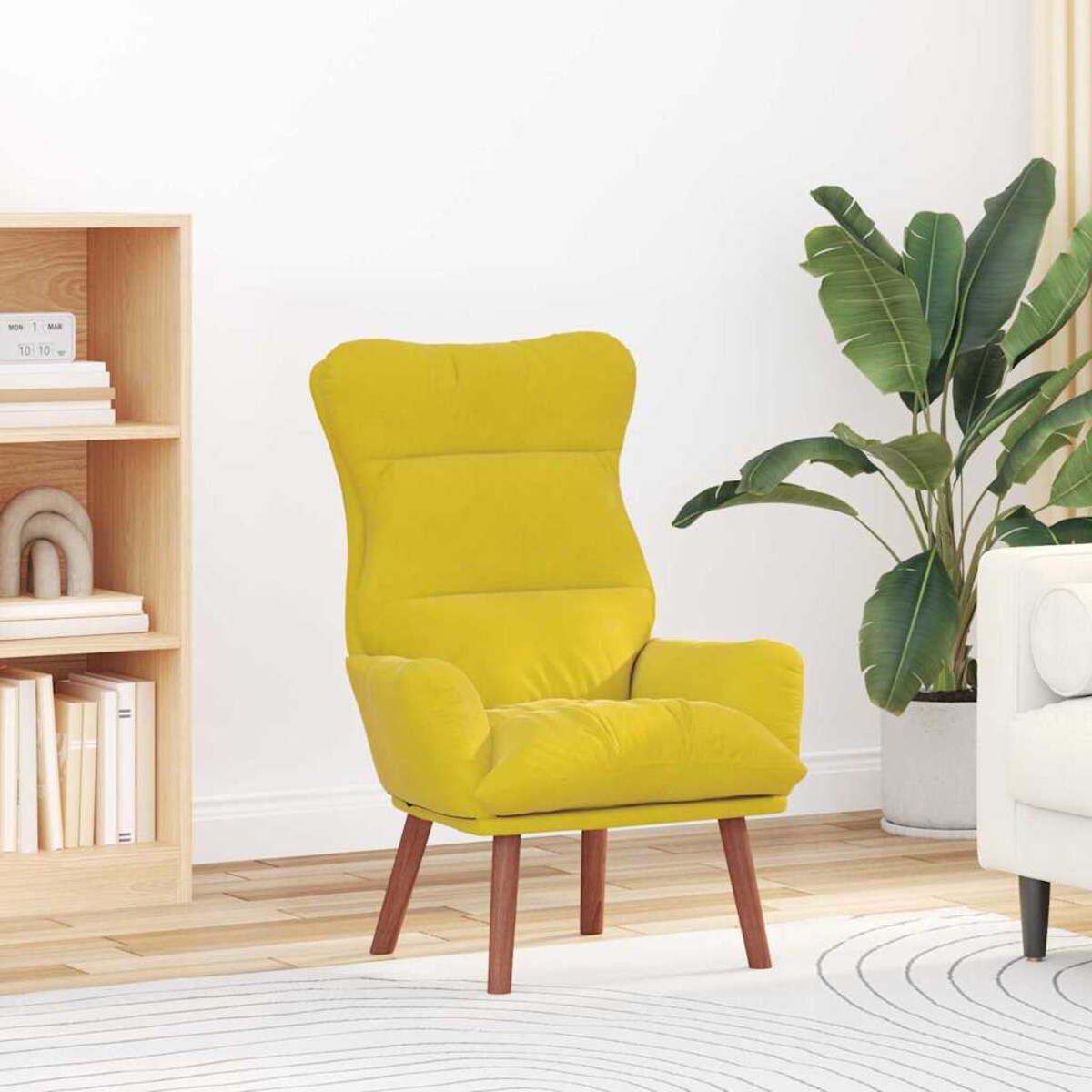 vidaXL Fotel relaksacyjny Żółty 69 x 74 x 93 cm Aksamit
