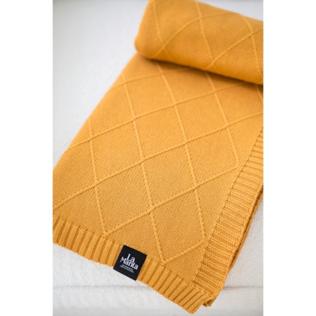 Pled romby musztardowy, 130 x 160 cm, La Manta