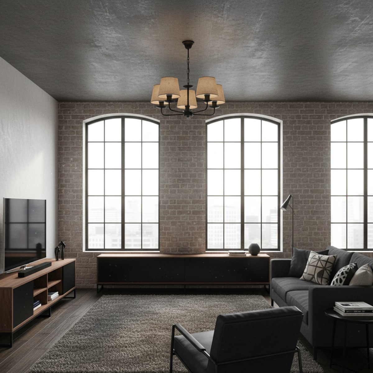lampa wisząca boho 5 punktowa czarna edylit abażury z juty