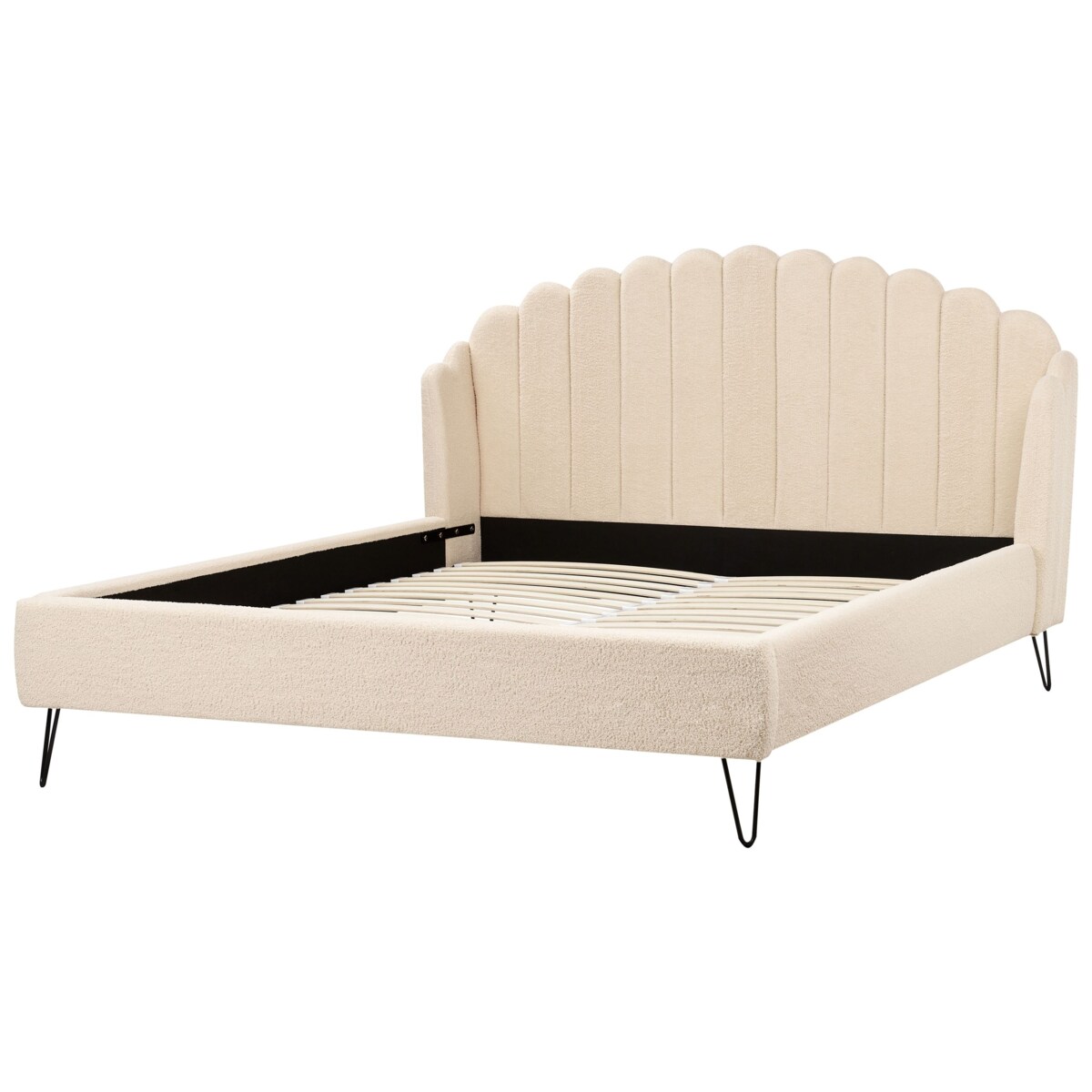 Łóżko Boucle AMBILLOU 180 x 200 cm Beżowy