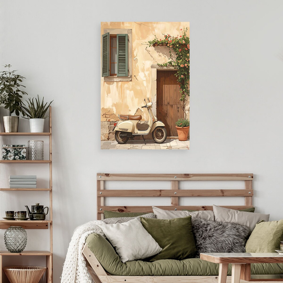 Obraz do salonu sypialni jadalni hotelu, Skuter Vespa Toskania 60x90 cm