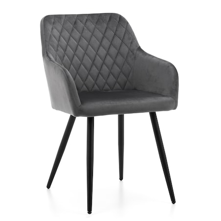 Krzesło tapicerowane TODI welur do salonu jadalni pikowane szare