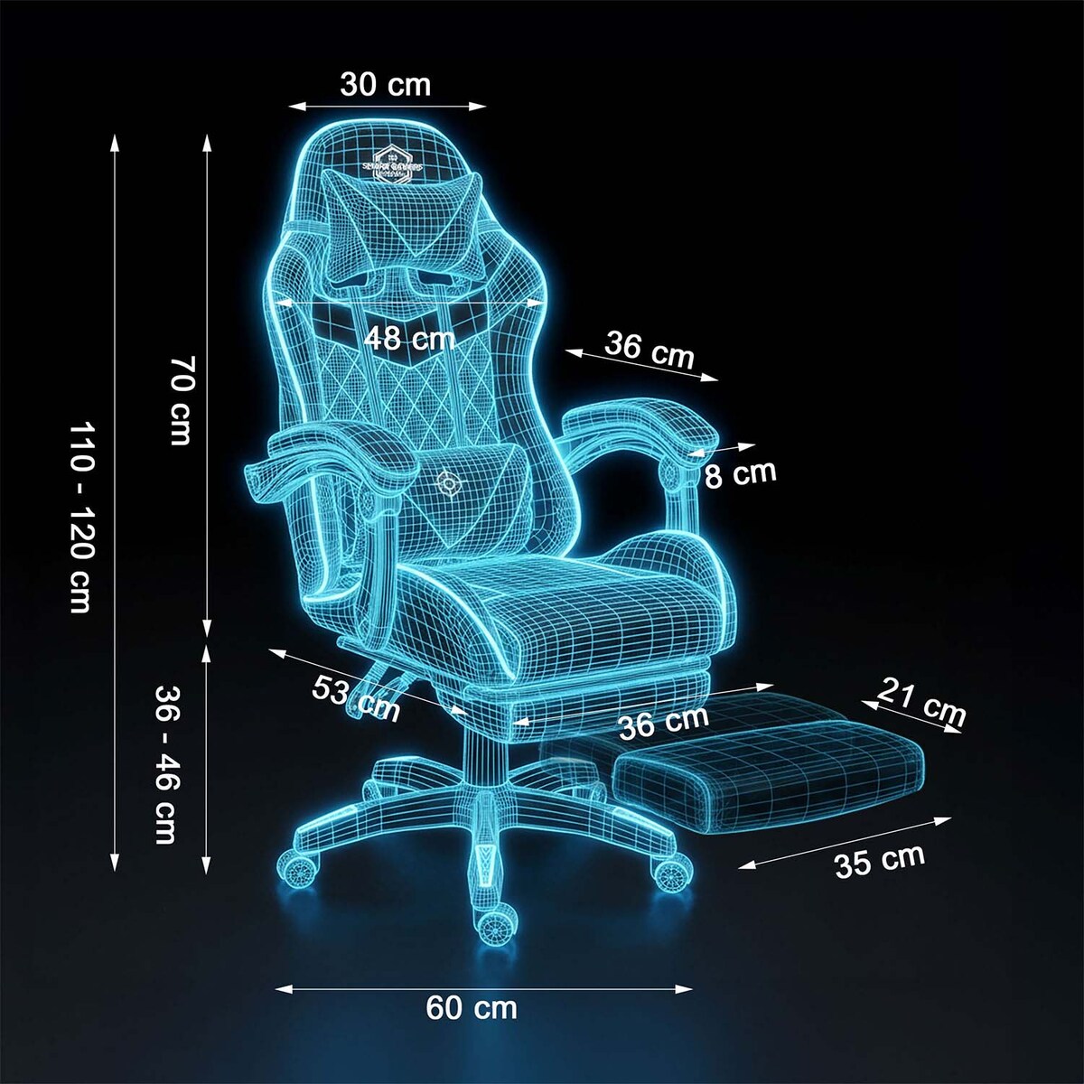 Fotel gamingowy Sofotel Draknor II czarno-czerwony krzesło gracza poduszki podnóżek 242501