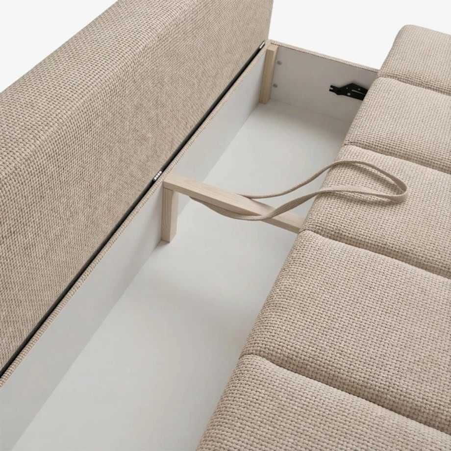Sofa rozkładana 2-osobowa z funkcją spania do salonu beżowa SARIA