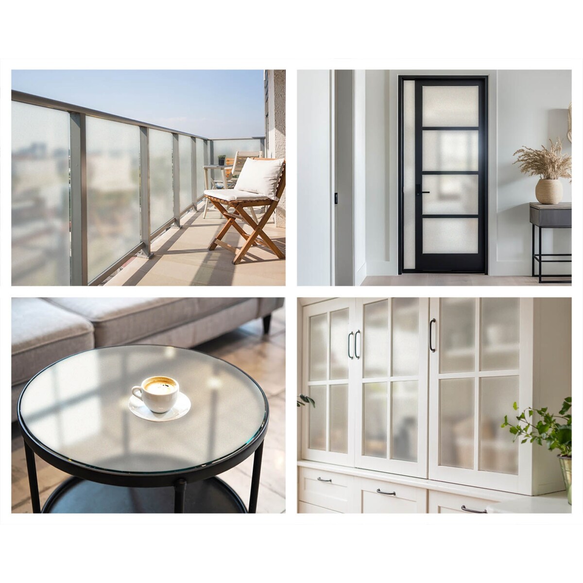 Folia na szybę dekoracyjna - Odcień jasnoszarej bieli minimalistyczna elegancja - 100x100 cm