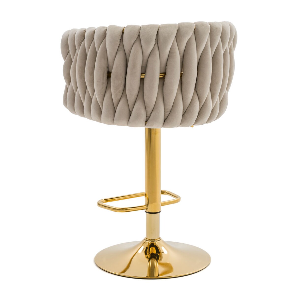 Hoker Krzesło barowe do kuchni stołek barowy ROSA GOLD kaszmirowy welurowy