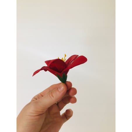 duży KWIATY MYDLANE lilia bordowa do bukietów stroika flower box podarunek