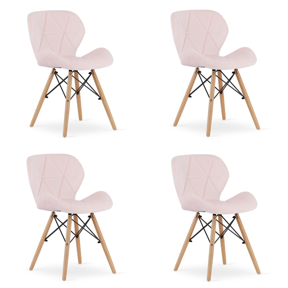 Krzesło Lago Aksamit nowoczesny design Róż X4