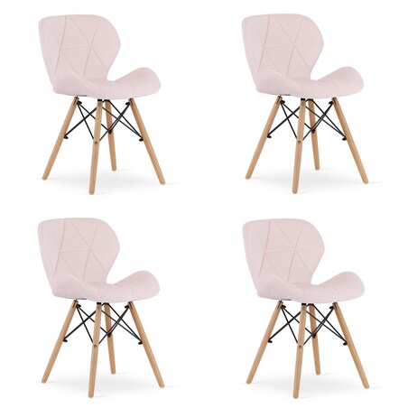 Krzesło Lago Aksamit nowoczesny design Róż X4