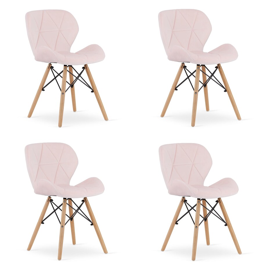 Krzesło Lago Aksamit nowoczesny design Róż X4