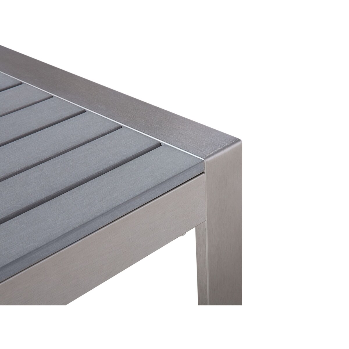 Stolik kawowy ogrodowy SALERNO 90 cm 50 cm Metal Jasnoszary