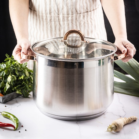 Garnek stalowy gastronomiczny duży 13L 28cm Rose Gold KLAUSBERG